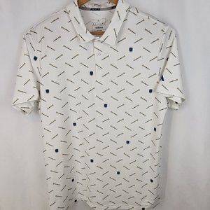 XL Adidas White Golf Polo Shirt Men’s All Over Tees Print Extra Large Hamlet C.C